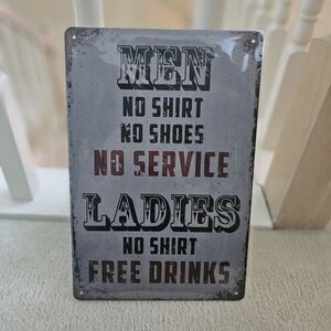 Vintage Style Metal Wall Sign - Black, Red, Gray